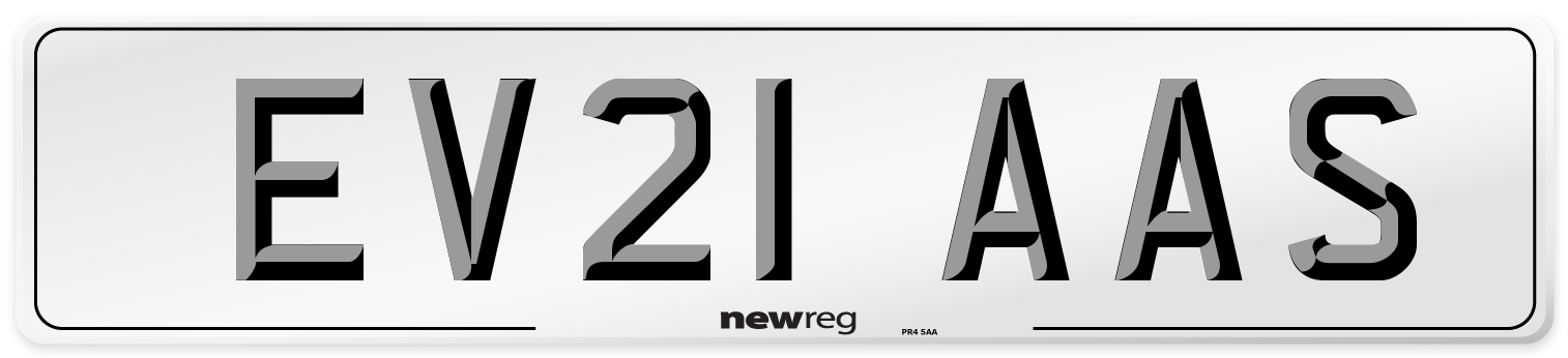 EV21 AAS Number Plate from New Reg